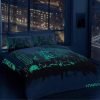 купить Светящееся постельное белье ТМ TAC Glow London Сатин Fluorescent Двуспальное|Евро комплект 50187