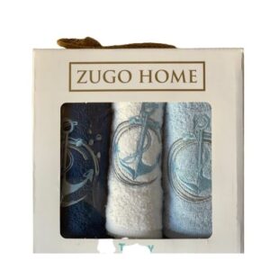купить Набор кухонных полотенец Zugo Home Sea Anchor V1 30*50 3 шт Голубой фото