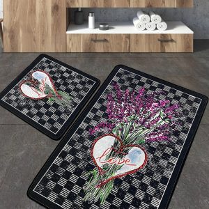 купить Набор ковриков для ванной комнатыи Chilai Home LEVAN Черный|Розовый фото
